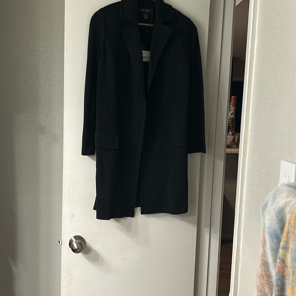 St. John Black Blazer Classic Suit Jacket